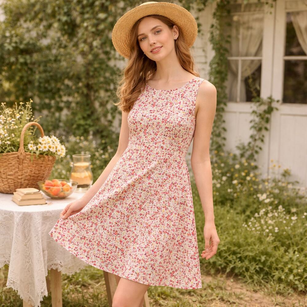Vintage 90s Original TY Wear Ditsy Floral Cotton Dress Women’s Size 18